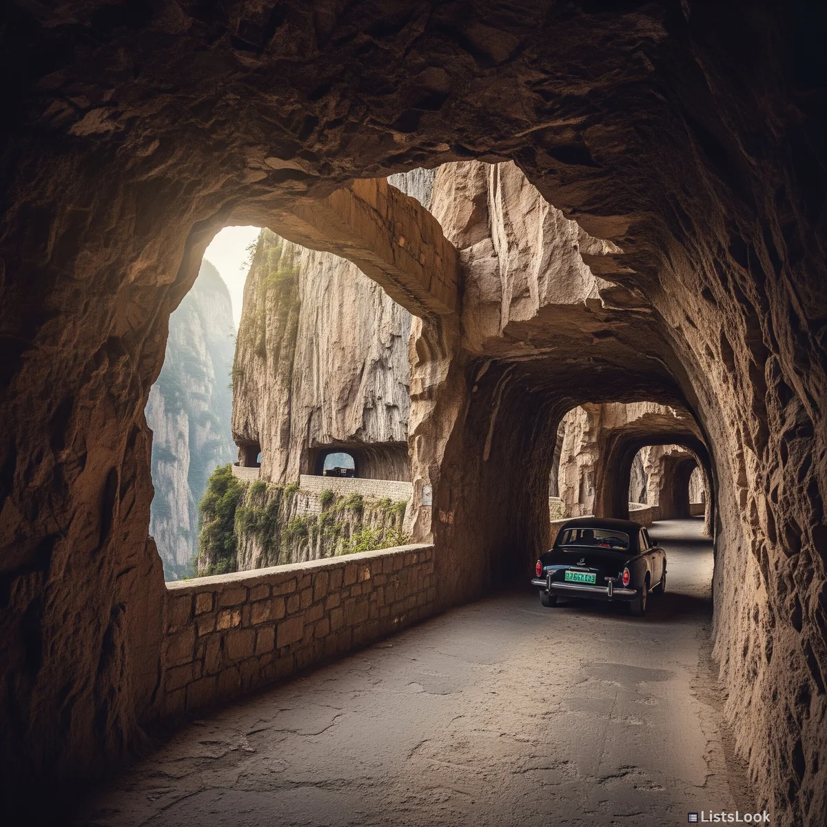 5. Guoliang Tunnel Road, China: Hand-Carved Cliffside Passage